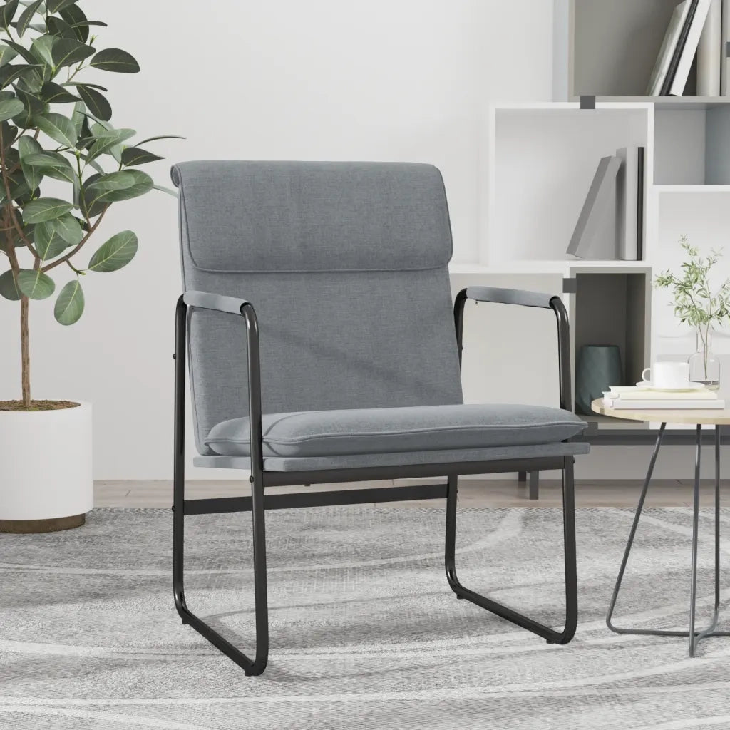 Sedia Lounge Grigio Chiaro 55x64x80 cm in Tessuto cod mxl 14489