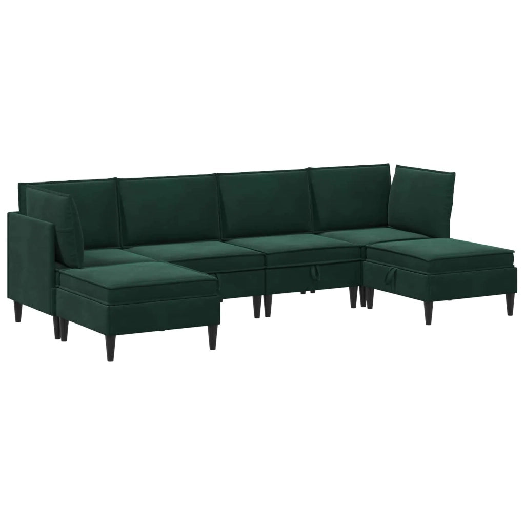 Set di mobili per il soggiorno 6 pcs Verde Scuro Velluto 3413742