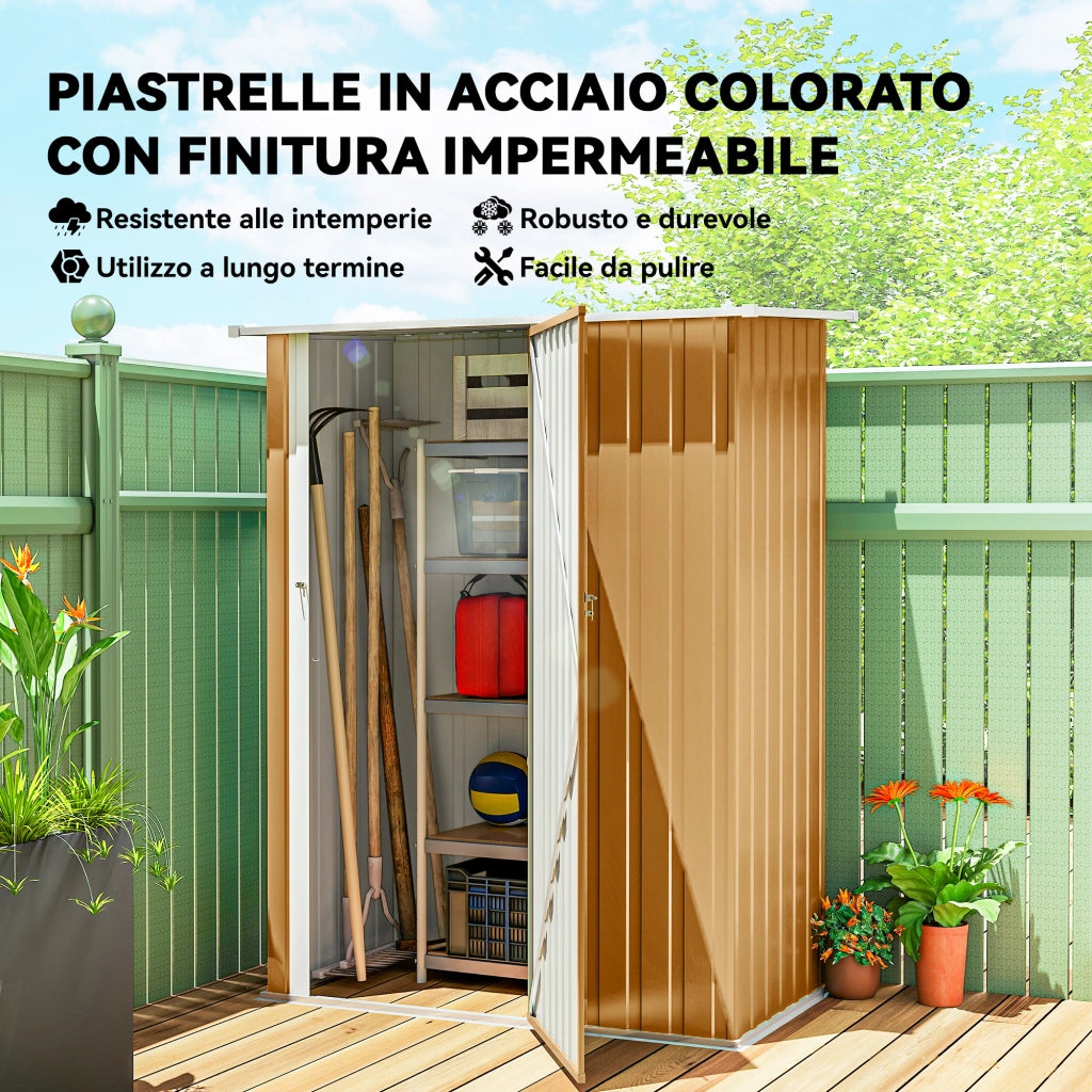 Capanno da Giardino in Metallo ¨C zephmum ¨C 142x86x189 cm, Giallo