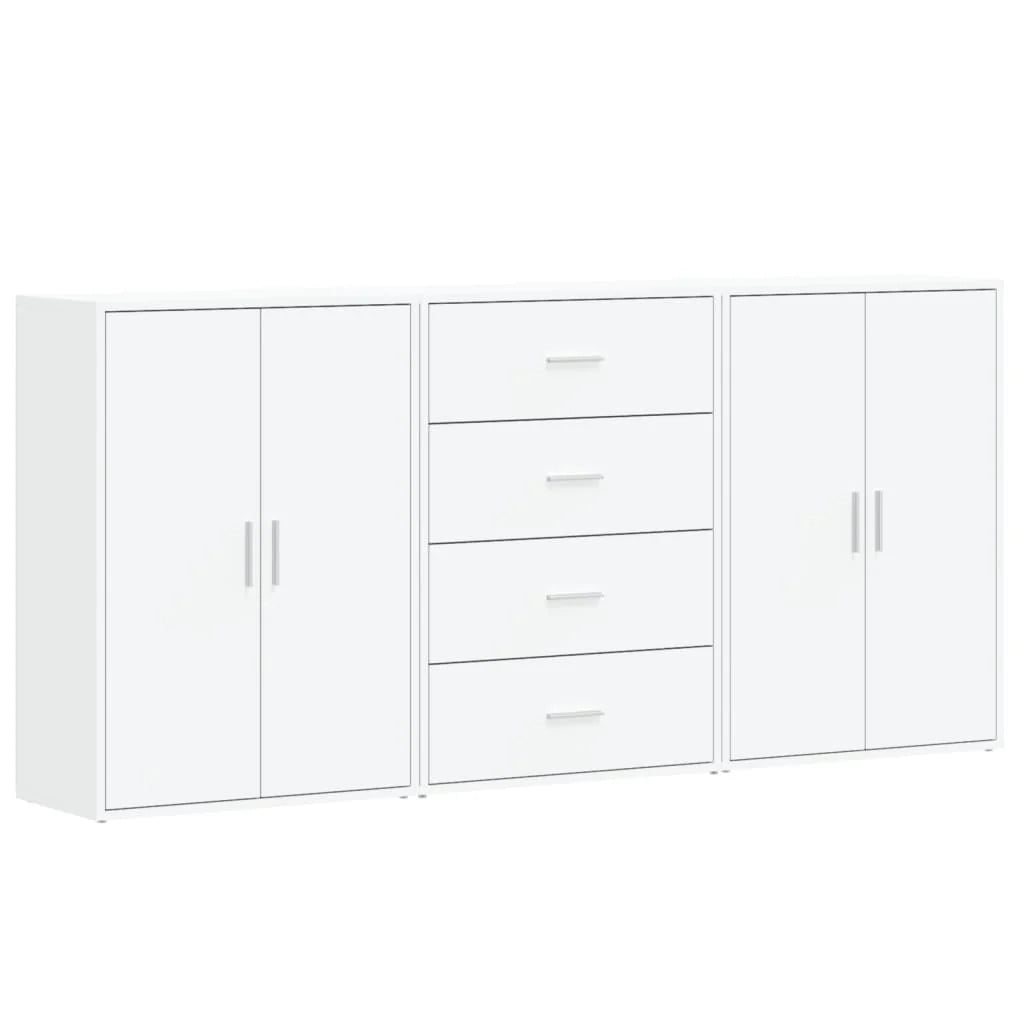 Buffet credenza cassettiera armadio mobile contenitore organizer per cucina soggiorno salotto 3 pezzi 60 x 31 x 84 cm legno ingegnerizzato bianco 02_0036989