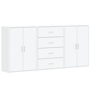Buffet credenza cassettiera armadio mobile contenitore organizer per cucina soggiorno salotto 3 pezzi 60 x 31 x 84 cm legno ingegnerizzato bianco 02_0036989