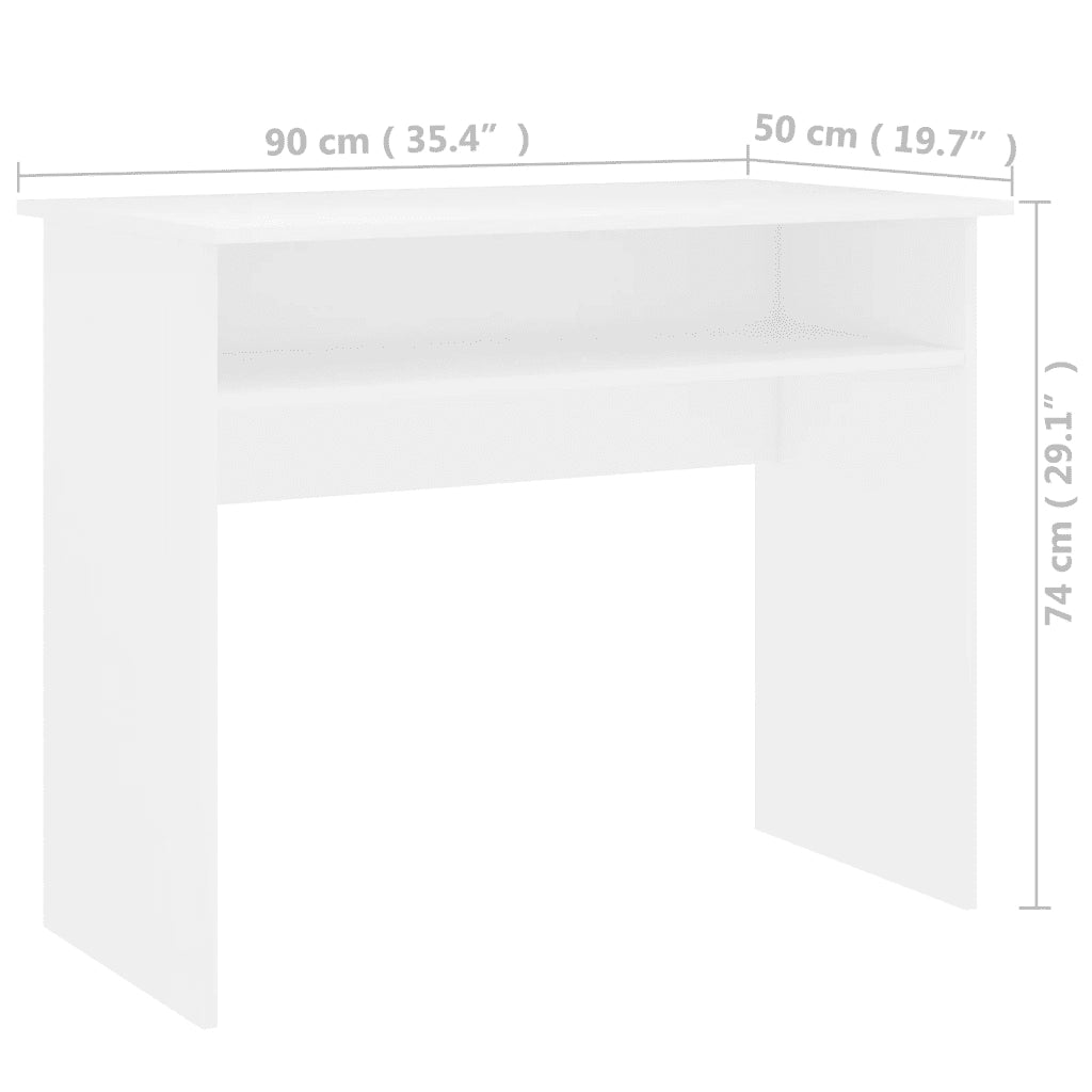 Scrivania-Scrivanie per ufficio e studio-Scrittoio Bianca 90x50x74 cm in Legno Multistrato
