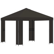 Gazebo | Pergolato 3 x 3 m Antracite Poliestere e Acciaio 190 gsm