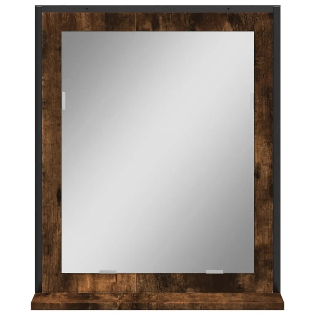 Specchio Bagno con Ripiano Rovere Fumo 50x12x60 cm Multistrato 842418