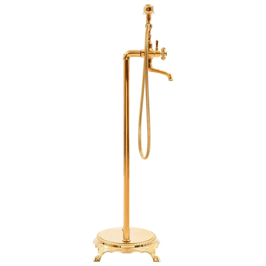 Rubinetteria a Colonna per Vasca Bagno Acciaio Inox 99,5cm Oro CFW2553342