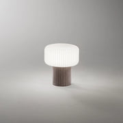 Lumetto Moderno Otty Ceramica Marrone Scuro Vetro 1 Luce G9 Ip20