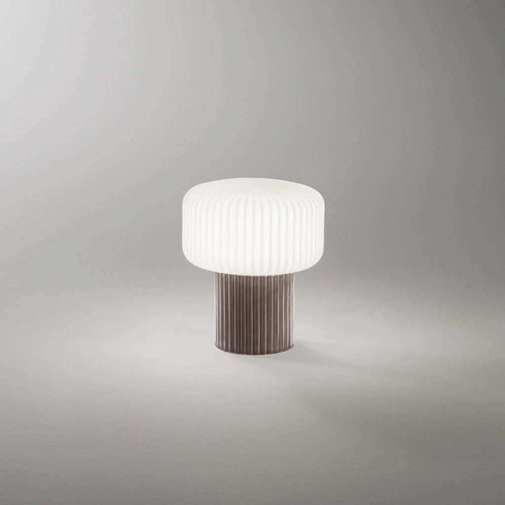 Lumetto Moderno Otty Ceramica Marrone Scuro Vetro 1 Luce G9 Ip20