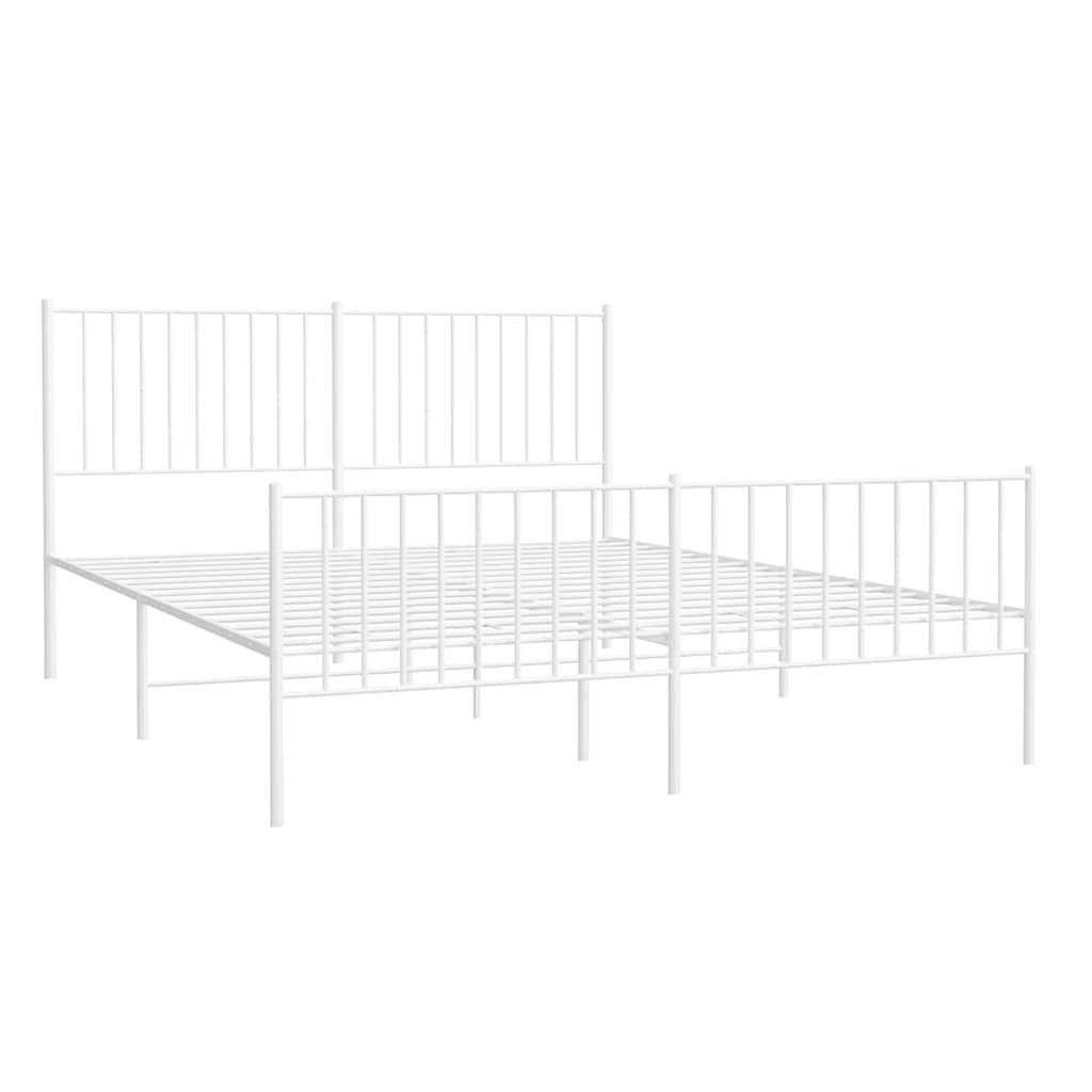 Giroletto con Testiera e Pediera Metallo Bianco 160x200 cmcod mxl 105718