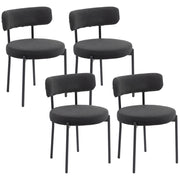 Set di 4 sedie da pranzo con schienale in tessuto e gambe in metallo ¨C zephmum ¨C nero 51x51x76 cm