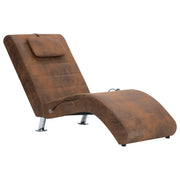 Sdraio Massaggiante con Cuscino Marrone Similpelle Scamosciata CFW7886383