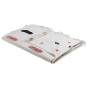 Coperta multicolore cotone 130 x 180 cm copriletto moderno motivo astratto frange