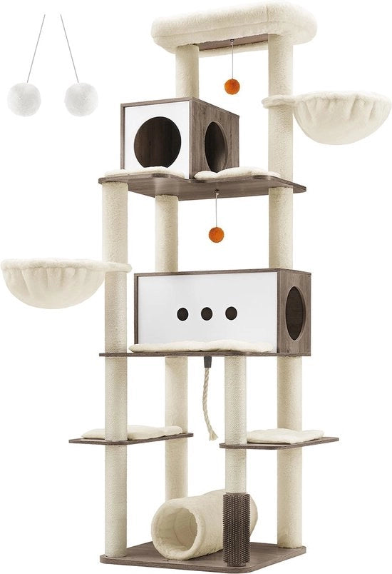 Piramide a gru - Pannello di sostegno - Piuma - Sisal - Struttura robusta - Montaggio semplice - Progetto anti-sbancamento - 60cm x 60cm x 197cm