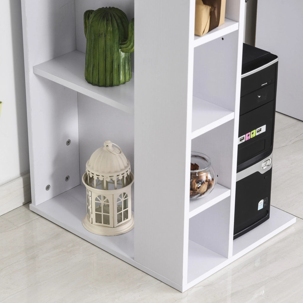 Scrivania per computer con scaffale e cassetto ¨C zephmum ¨C bianco MDF 120x60x74 cm