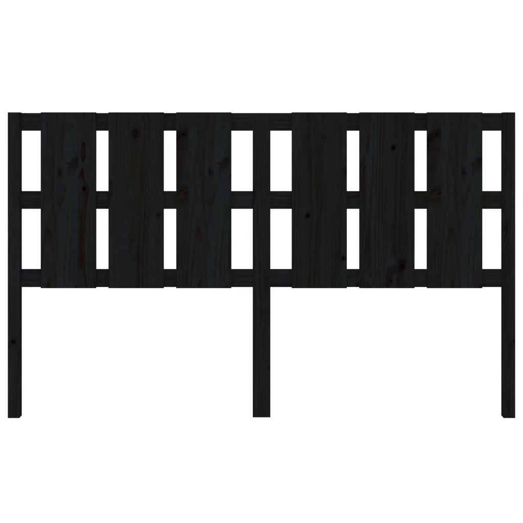 Testiera per Letto Nera 165,5x4x100cm in Legno Massello di Pino 818004