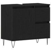Mobile Lavabo | Armadio per Lavabo da Bagno Rovere Nero 65 x 33 x 60 cm