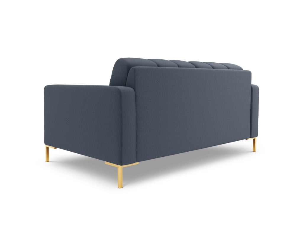 Cosmopolitan Design - Divano "Bali" 2 posti in tessuto strutturato blu scuro 