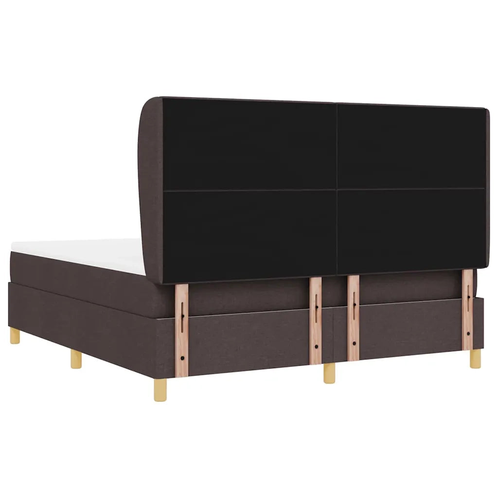 Letto a molle con materasso Marrone Scuro 200 x 180 cm Tessuto 3340770