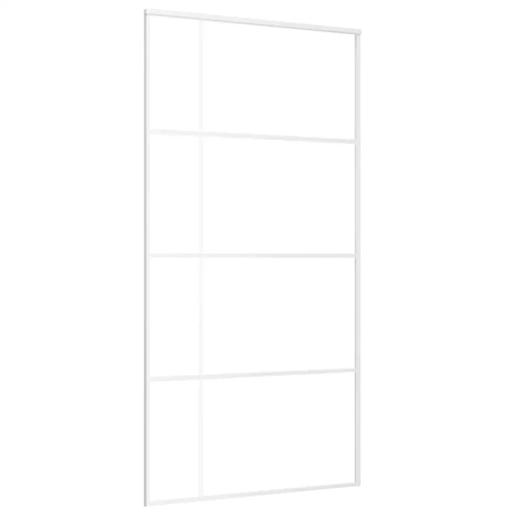 Porta Scorrevole in Vetro ESG e Alluminio 102,5x205 cm Bianca 151689