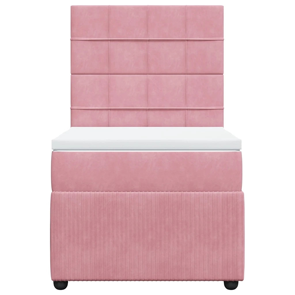 Giroletto a Molle con Materasso Rosa 90x200 cm in Velluto 3294543