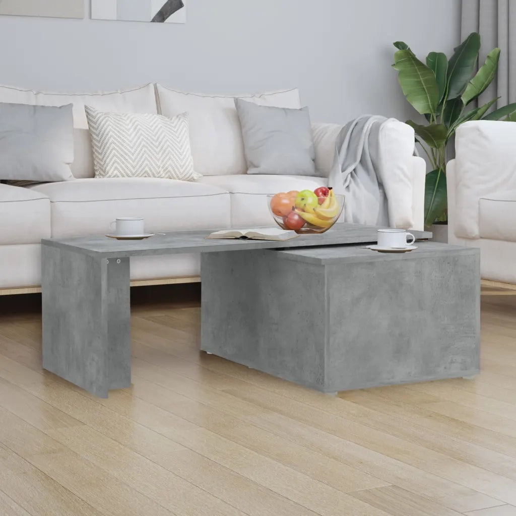Tavolino da CaffÃ¨ Grigio Cemento 150x50x35 cm in Truciolato    cod mxl 10373