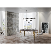 Tavolo allungabile 90x160/264 cm Karamay telaio Oro - Noce