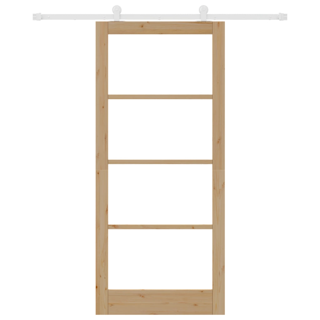 Porta Scorrevole  con Set Hardware 'ORKDAL'Legno Massello & Vetro