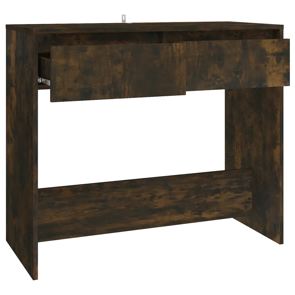 Tavolo Consolle | Tavolo d'Ingresso Rovere Fumo 89x41x76,5 cm in Acciaio