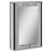 Elegante specchio a parete con vano contenitore 42 x 12 x 60 cm realizzato in legno composito grigio 02_0049433