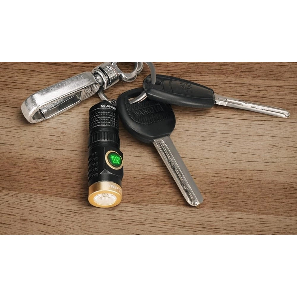 Trade Shop - Mini Torcia A Led Ricaricabile Portachiavi ​​metallo Con Bulbo Tg3 Multifunzionale -