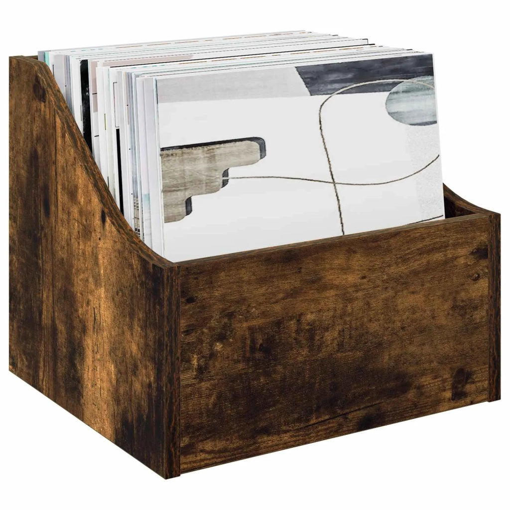 Scatola per dischi LP 2 pz Rovere Fumo 37 x 33 x 32 cm 8012771