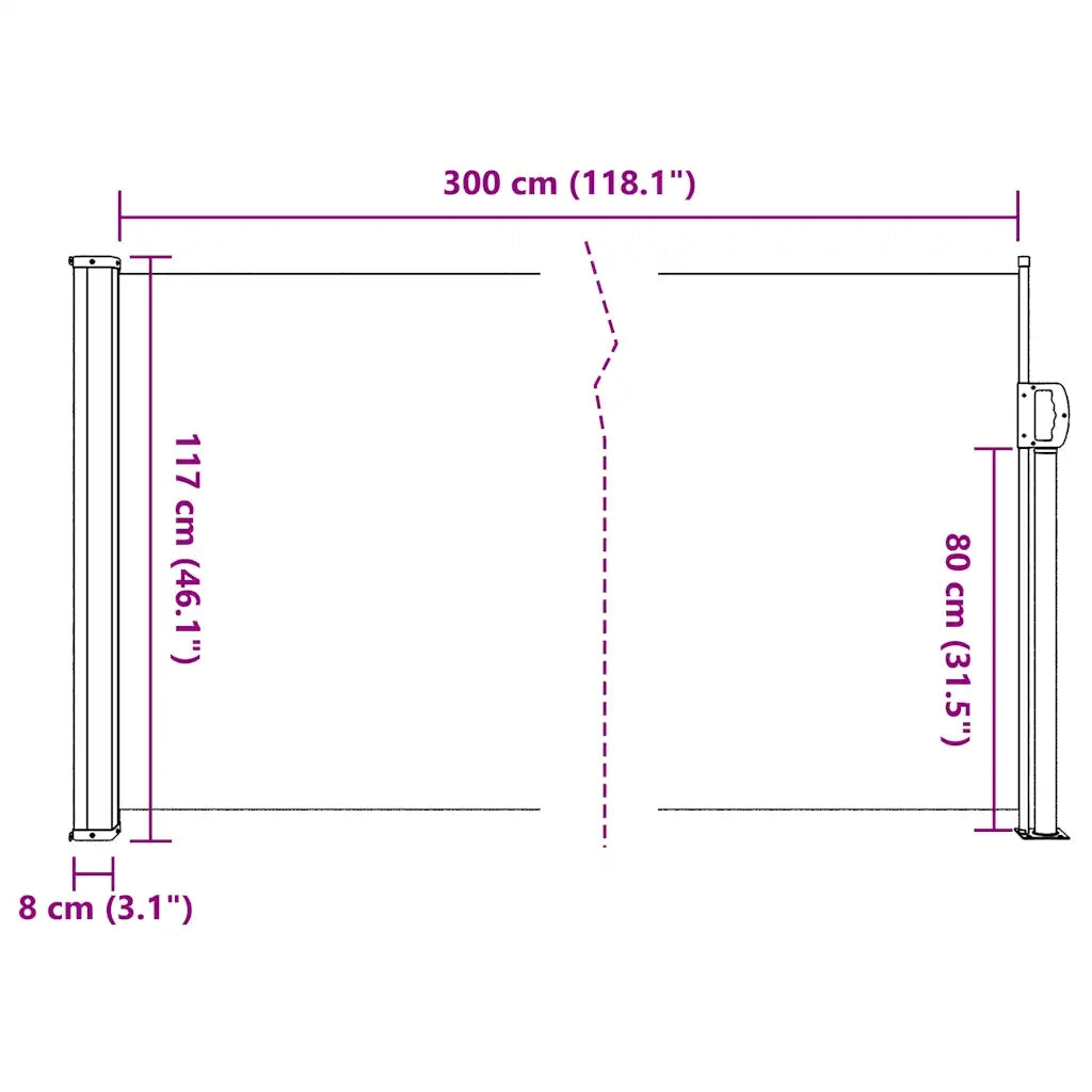 Tenda da Sole Laterale Retrattile Marrone 117x300 cm 4004284