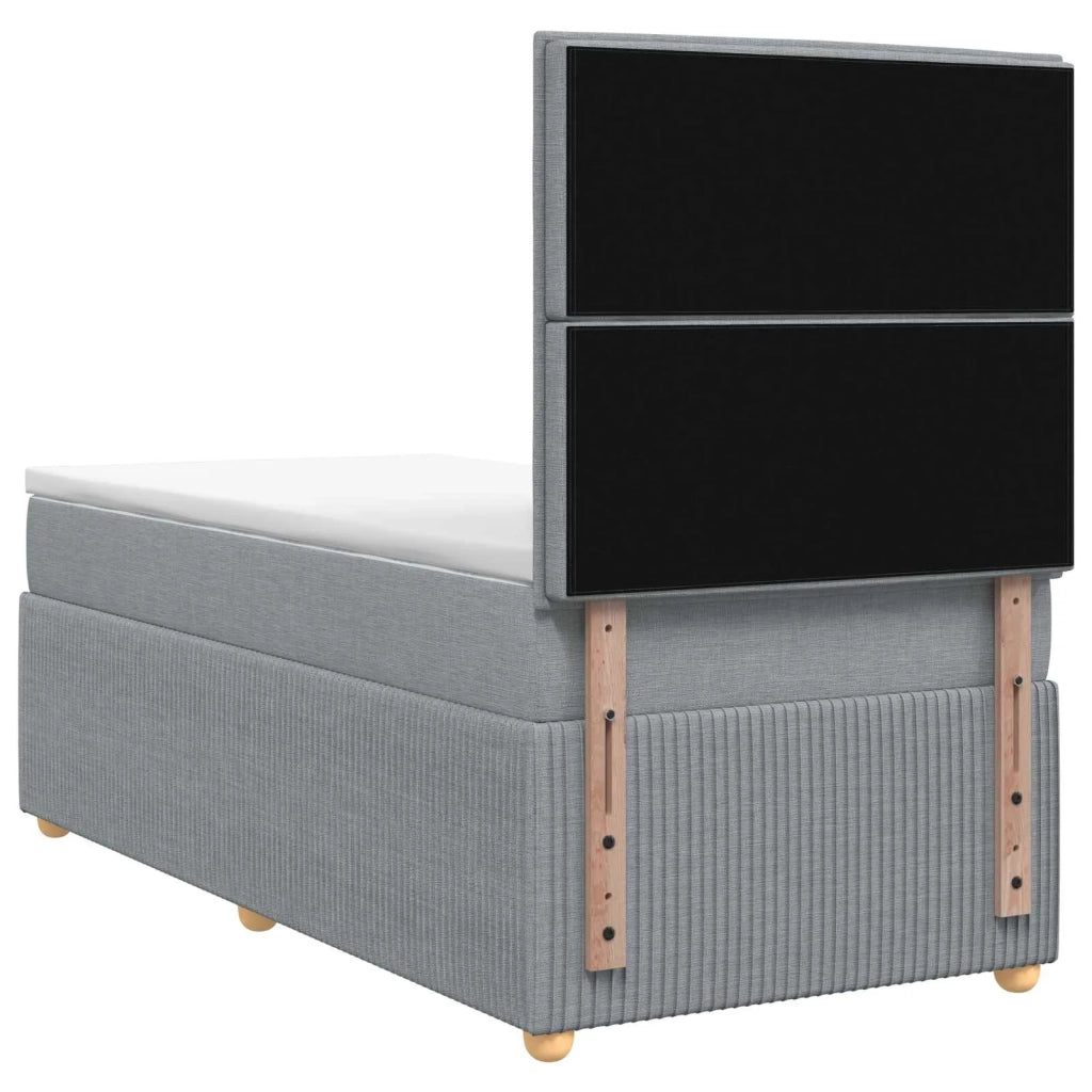 Letto box spring con materasso Grigio Chiaro 100 x 200 cm 3454319