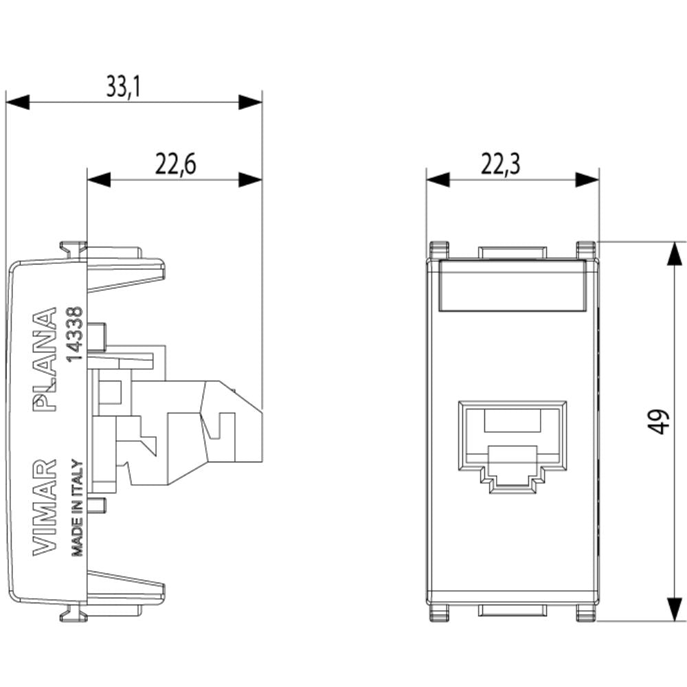 Vimar presa rj45 cat 5e utp netsafe bianca per reti dati