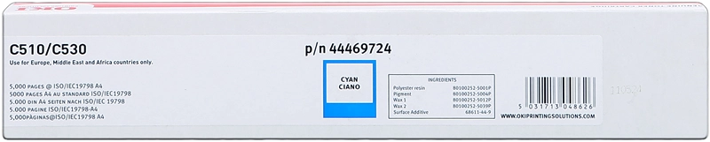 ORIGINAL OKI toner ciano 44469724 C510/530 ~5000 Seiten