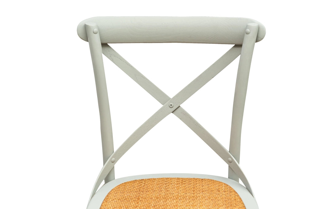 Biscottini Sedia Thonet in massello di frassino e seduta rattan finitura Grigio L48xPR52xH88 cm
