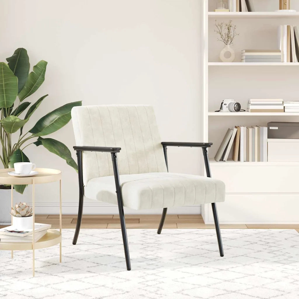 poltrona Crema 59 x 75 x 78 cm Velluto