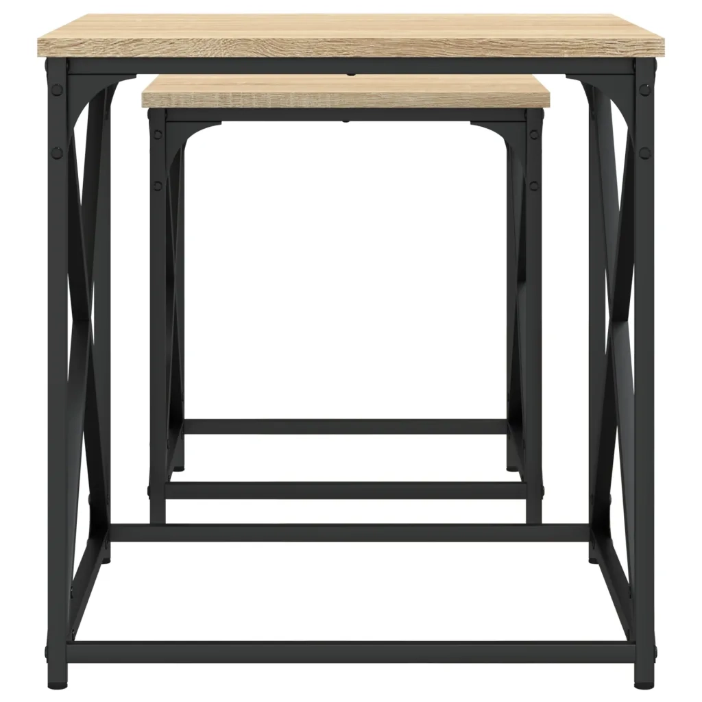 Tavolini Impilabili 2 pz Rovere Sonoma in Legno Multistrato 838944