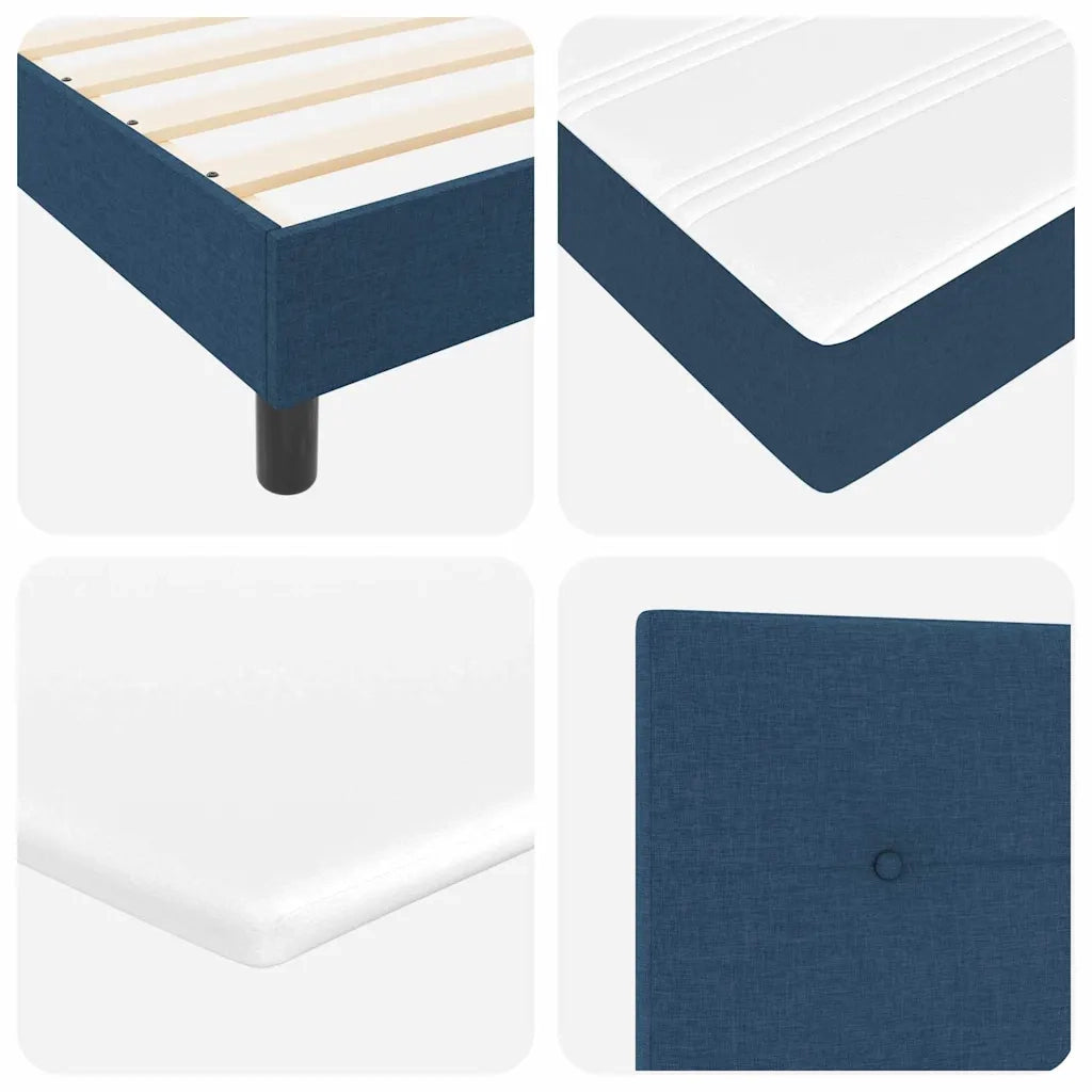 Letto a molle con cuscino con testiera Blu 80 x 200 cm Tessuto 3338649