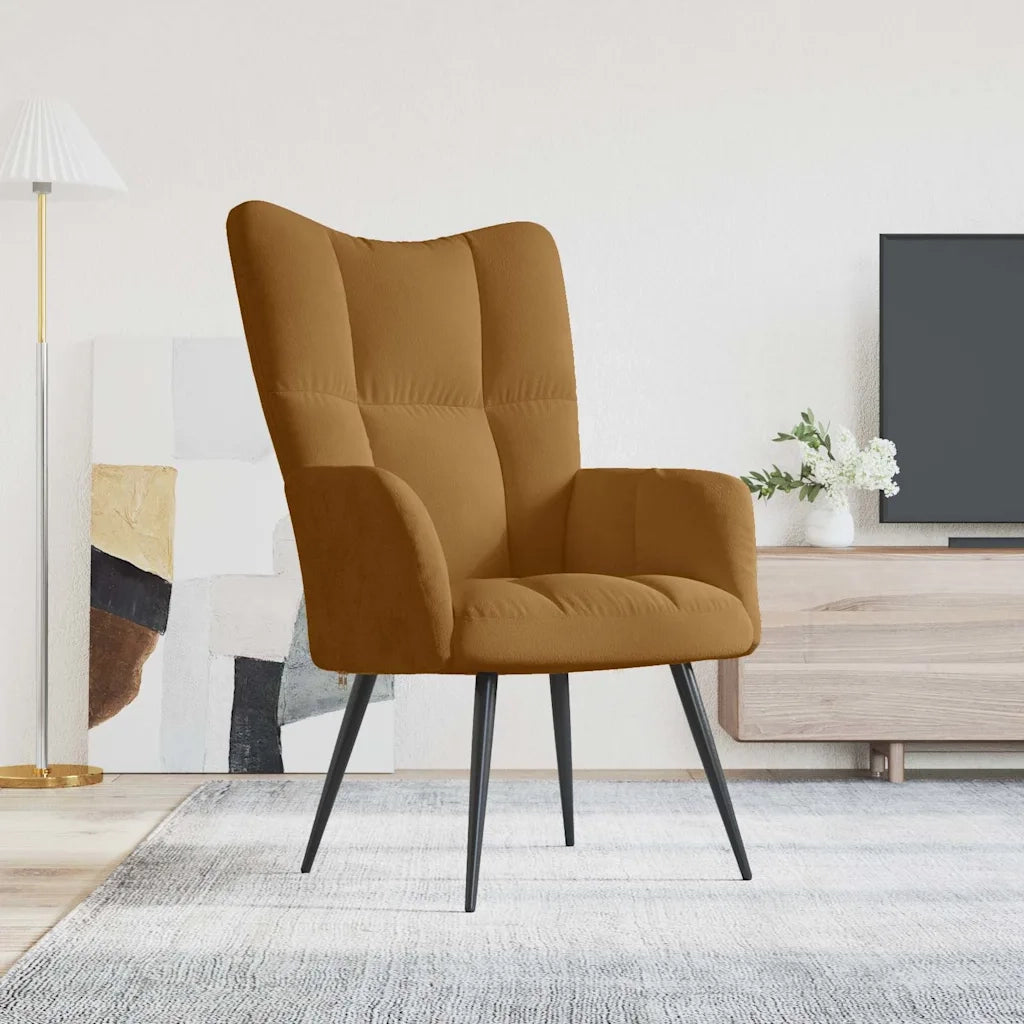 Divano Sedia-Poltrona Relax Marrone in Velluto 127601