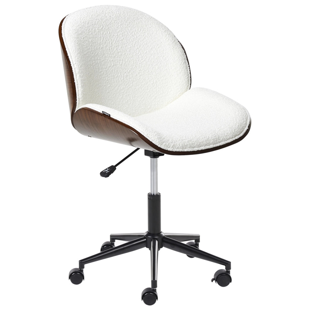 Sedia da ufficio in tessuto bianco e legno scuro e bianco arredamento da ufficio elegante