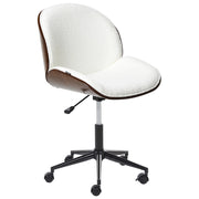 Sedia da ufficio in tessuto bianco e legno scuro e bianco arredamento da ufficio elegante