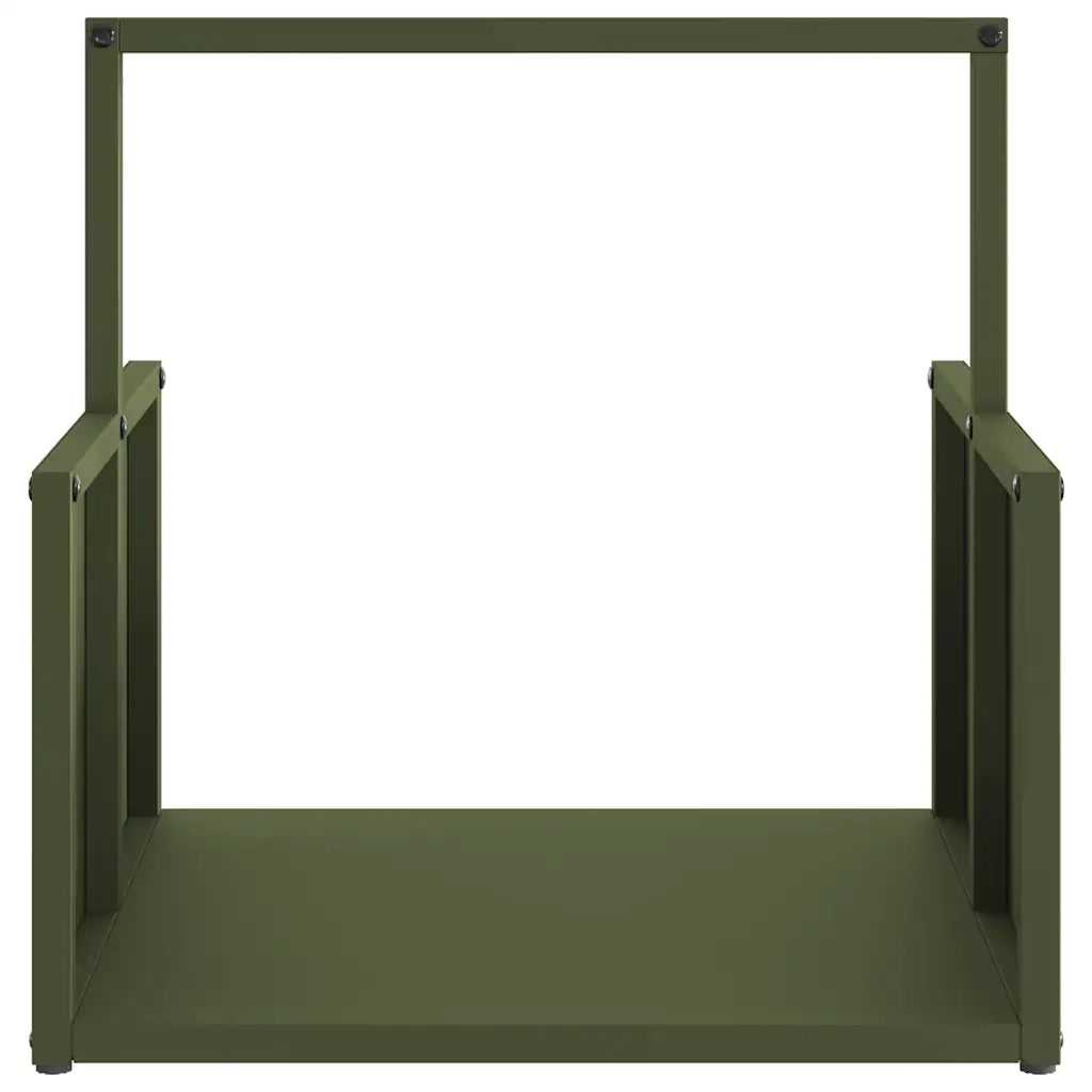 Rastrelliera per Legna da Ardere-Portalegna Verde Oliva 40x40x40 cm 951099