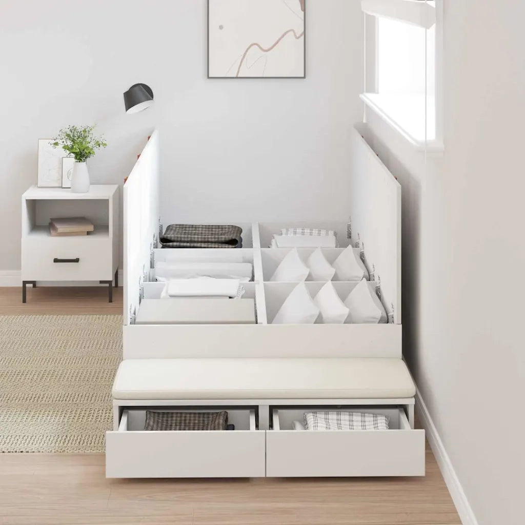 Struttura letto con contenitore Bianco 90 cm Legno multistrato 3335605