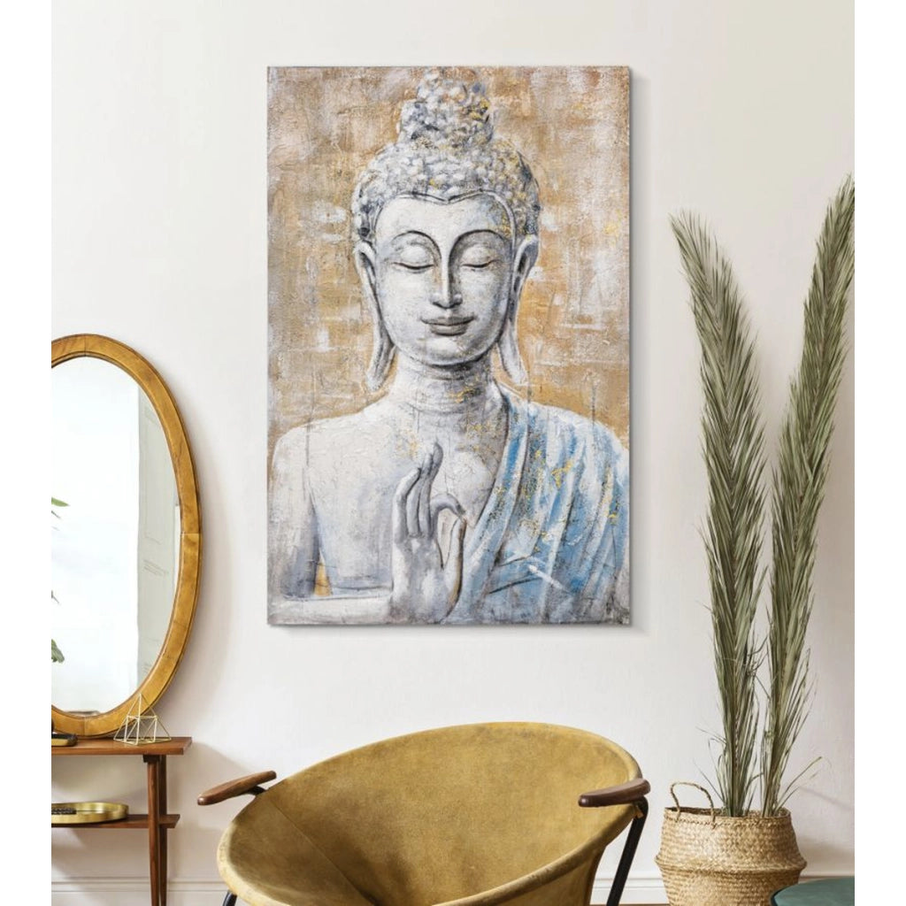Stampa su Tela Buddah 2, Multicolore, Legno, 80x3x120 cm