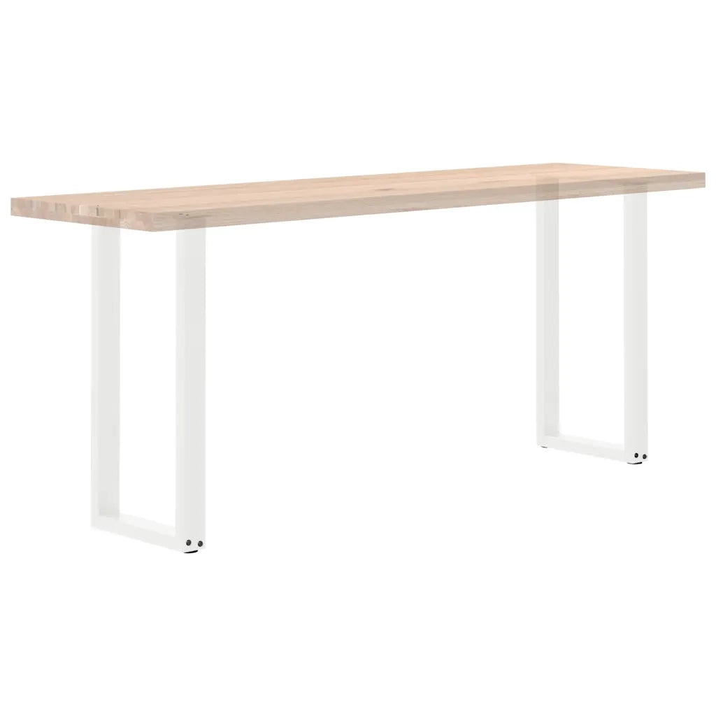 Pieds de table console en U, 2 pièces, blanc, 38 x (72-73) cm, acier