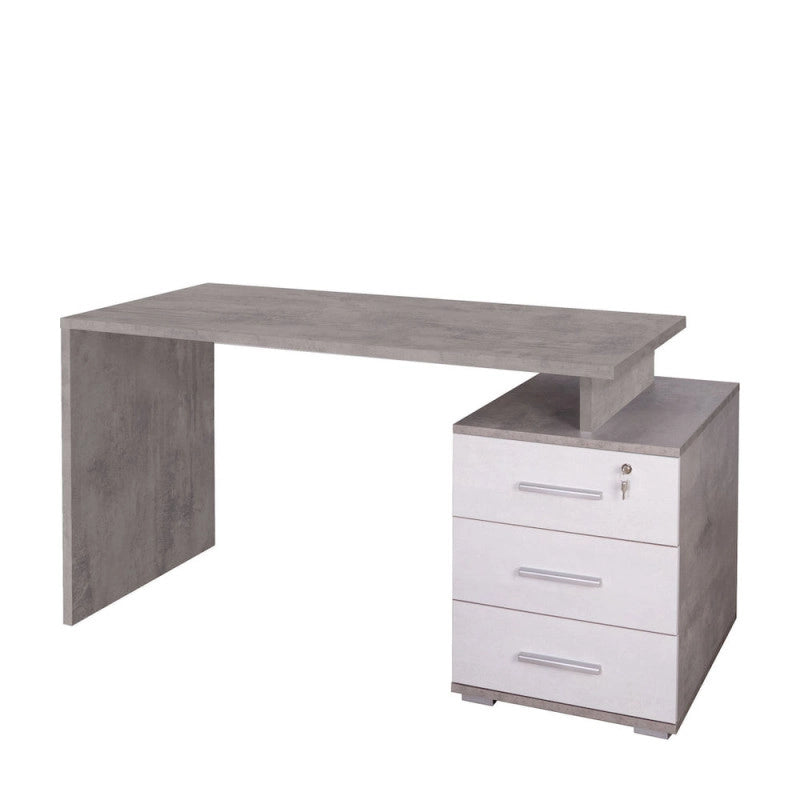 Scrivania 3 Cassetti L154 In Kit Cemento cm 154x55x76h - Sarmog