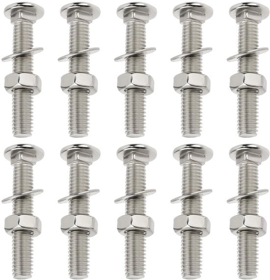 Set di fissaggio per panche in legno - M6 viti/bulloni - Adatto per spessore 17mm - 21mm - Facile da installare - Alta affidabilità - Materiale di fissaggio