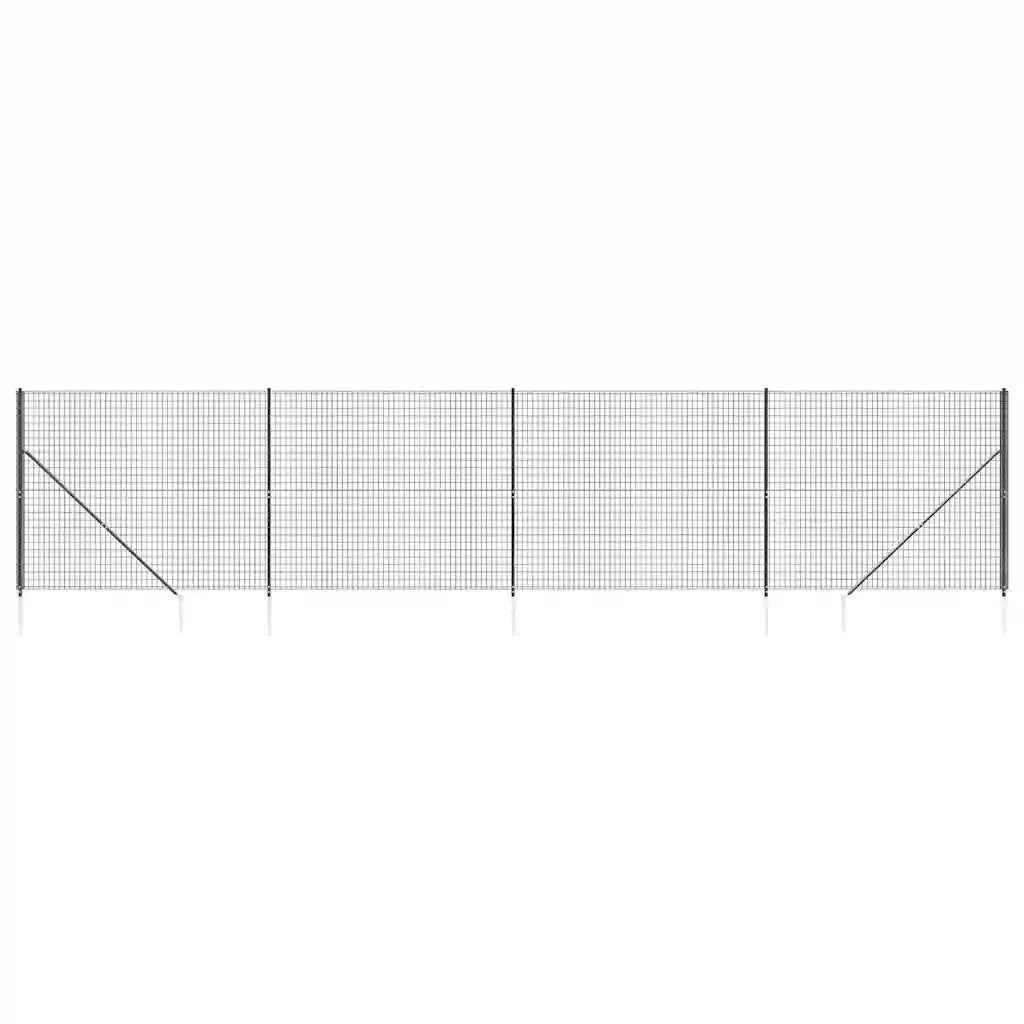 Recinzione Metallica con Picchetti Ancoraggio Antracite 2x10 m 154246