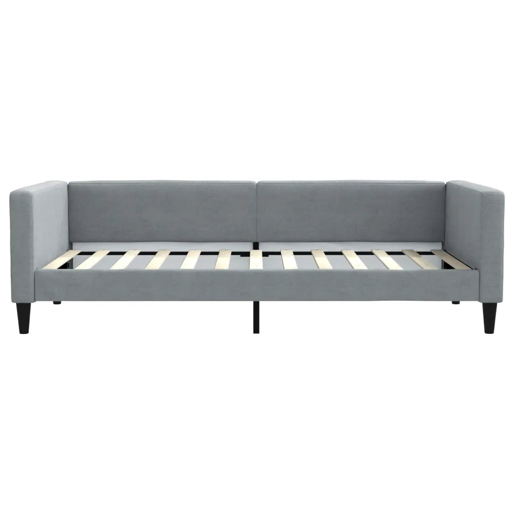 Letto da Giorno Grigio Chiaro 100x200 cm in Tessuto