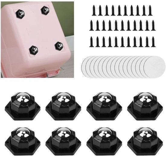 YBCCBY 16 pezzi ruote per mobili ruote piccole ruote pesanti ruote autoadesive ruote rotanti 360° ruote per mobili ruote mini piazzole carico 200 kg ruote pesanti con viti per trasporto